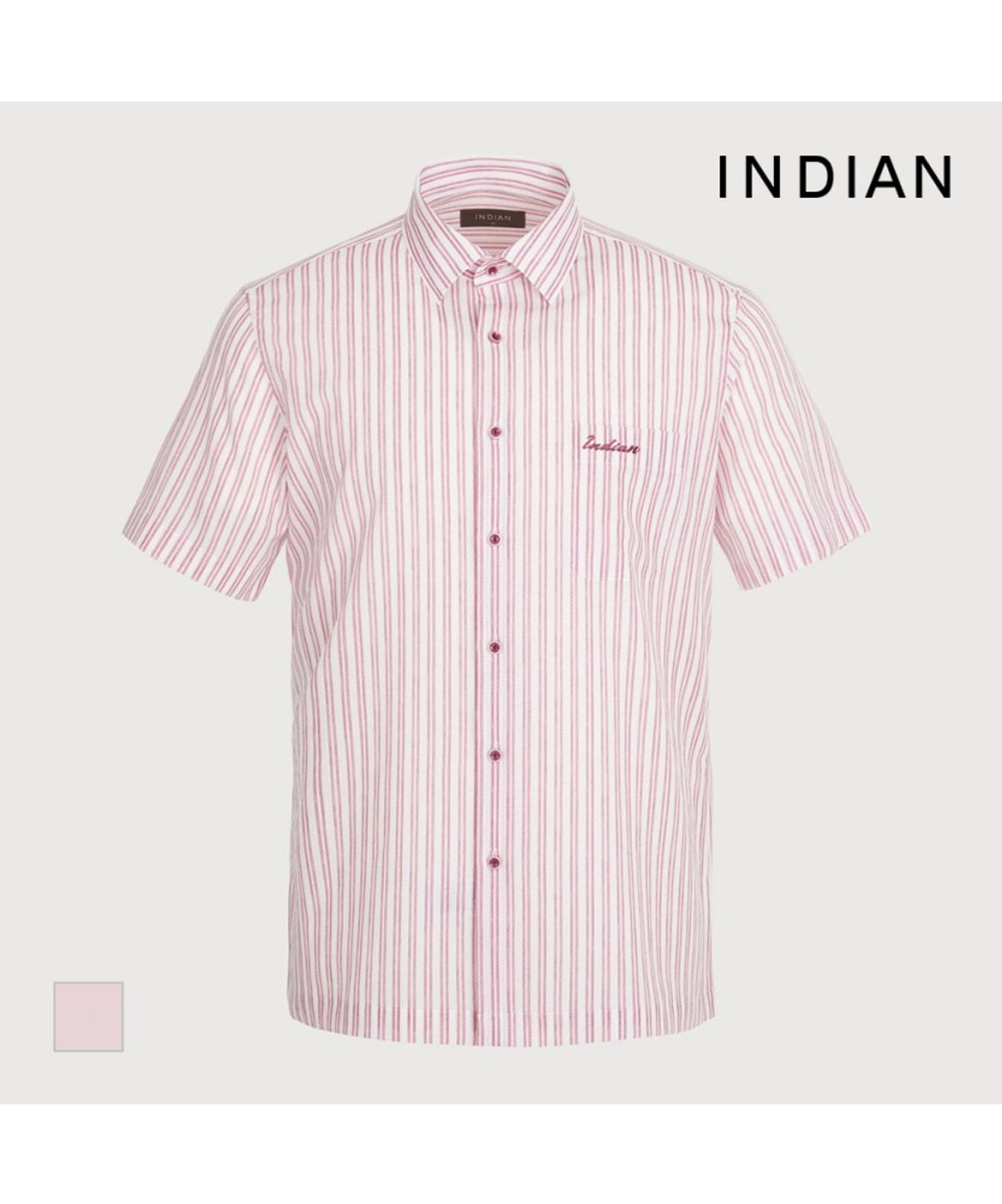 인디안(INDIAN) 더블 스트라이프 프린트 반팔셔츠_MITNSYM3446