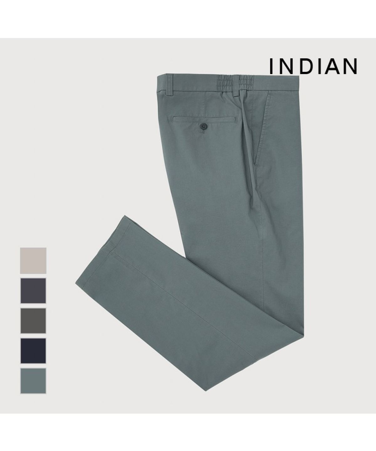 인디안(INDIAN) 여름 슬림 밴딩 면바지_MIVDL4M2461