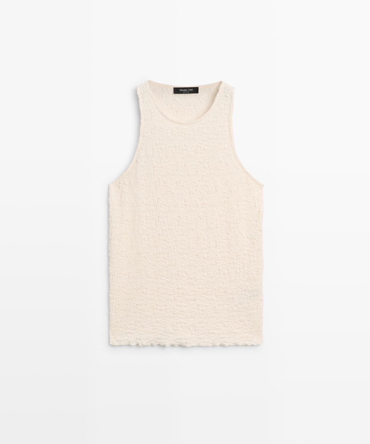 마시모두띠(MASSIMO DUTTI) 홀터넥 텍스처 탑