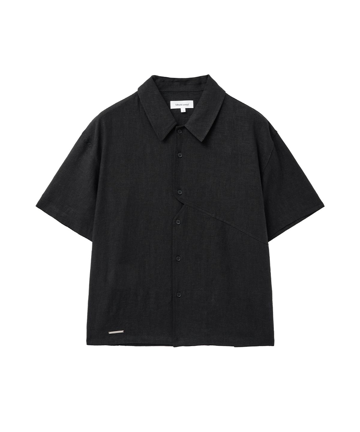 미세키서울 맨(MISEKISEOUL MEN) Diagonal panel linen shirt BLACK