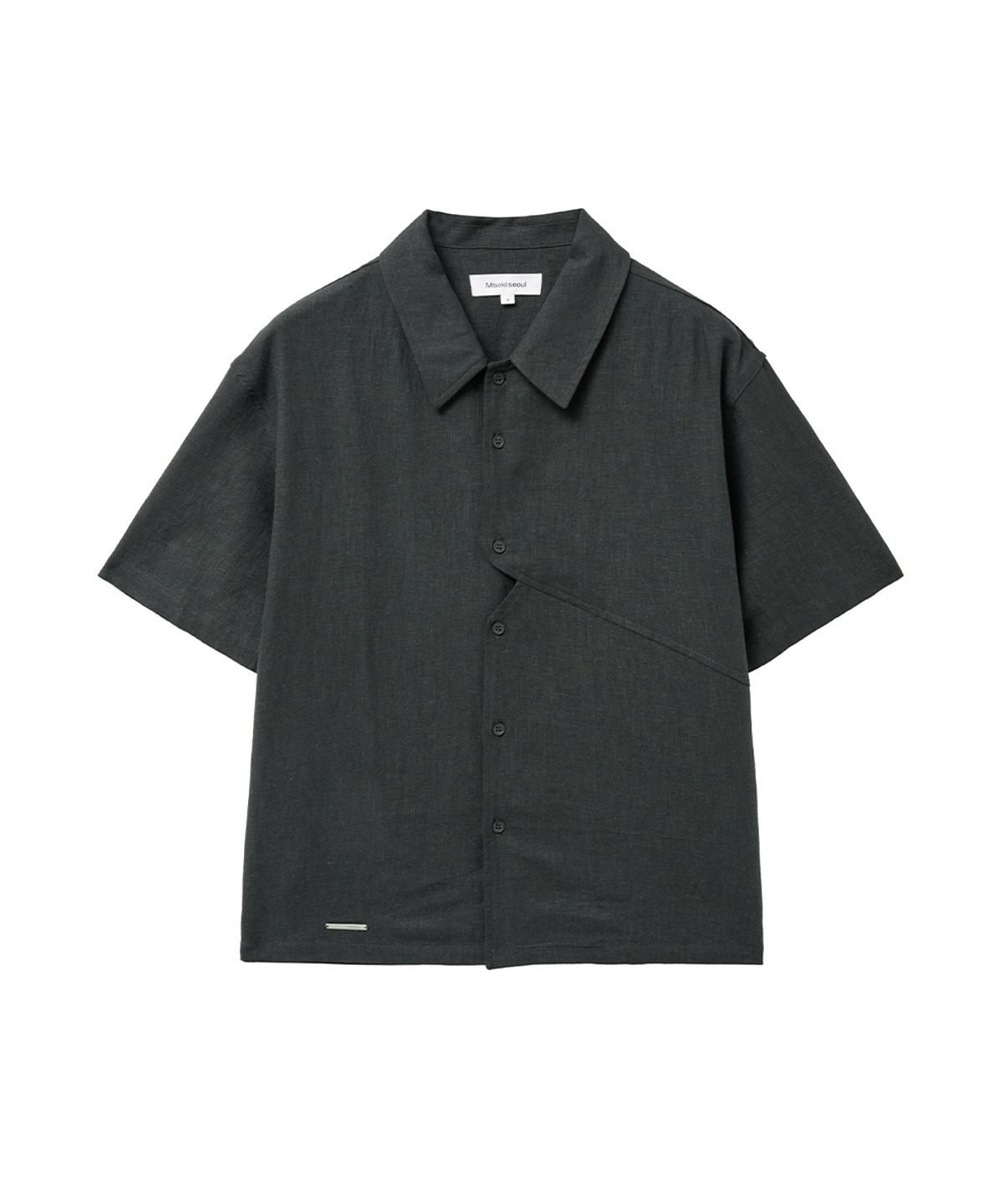 미세키서울 맨(MISEKISEOUL MEN) Diagonal panel linen shirt CHARCOAL