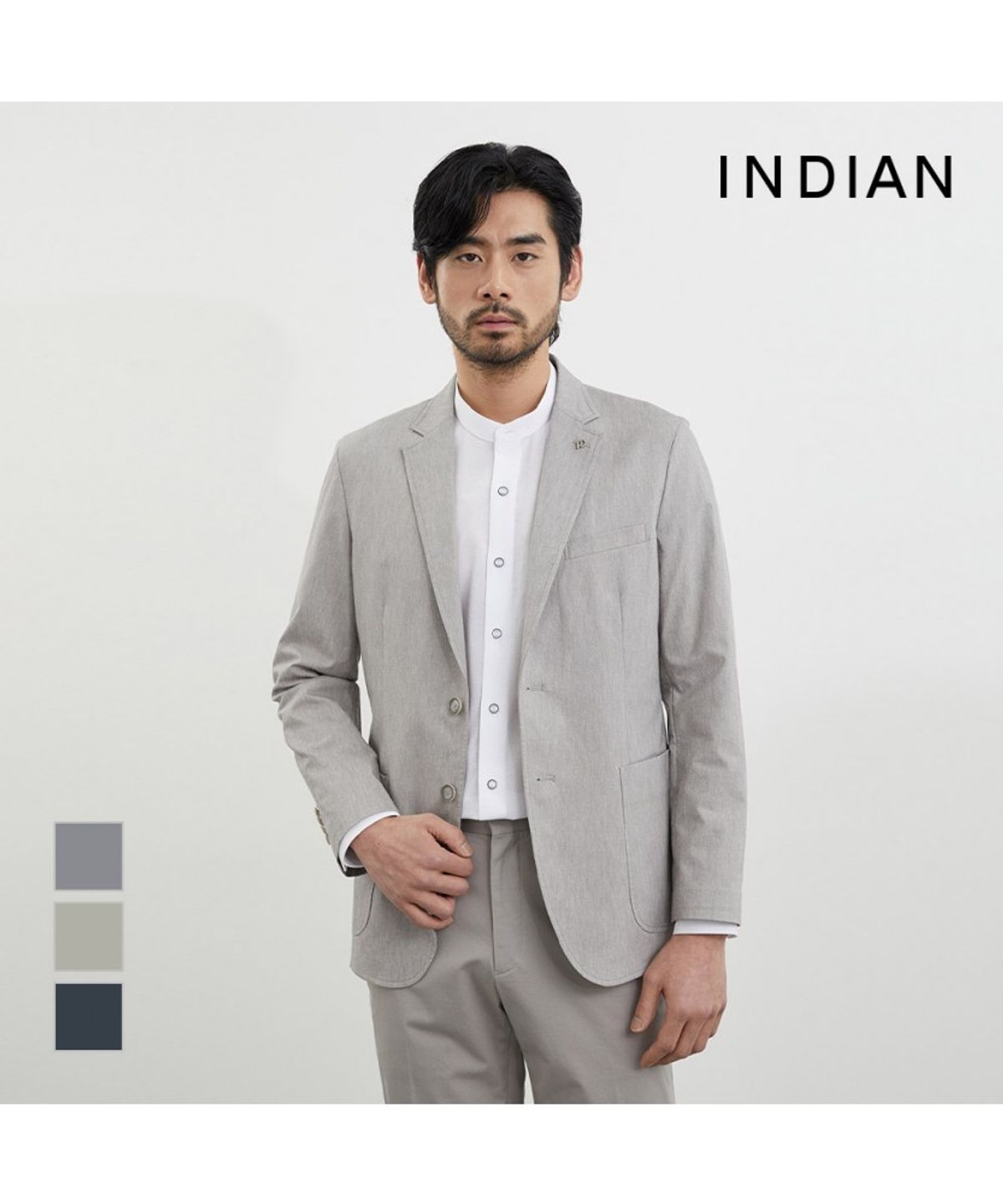 인디안(INDIAN) 면혼방 슬림 자켓_MIVFU4M3171