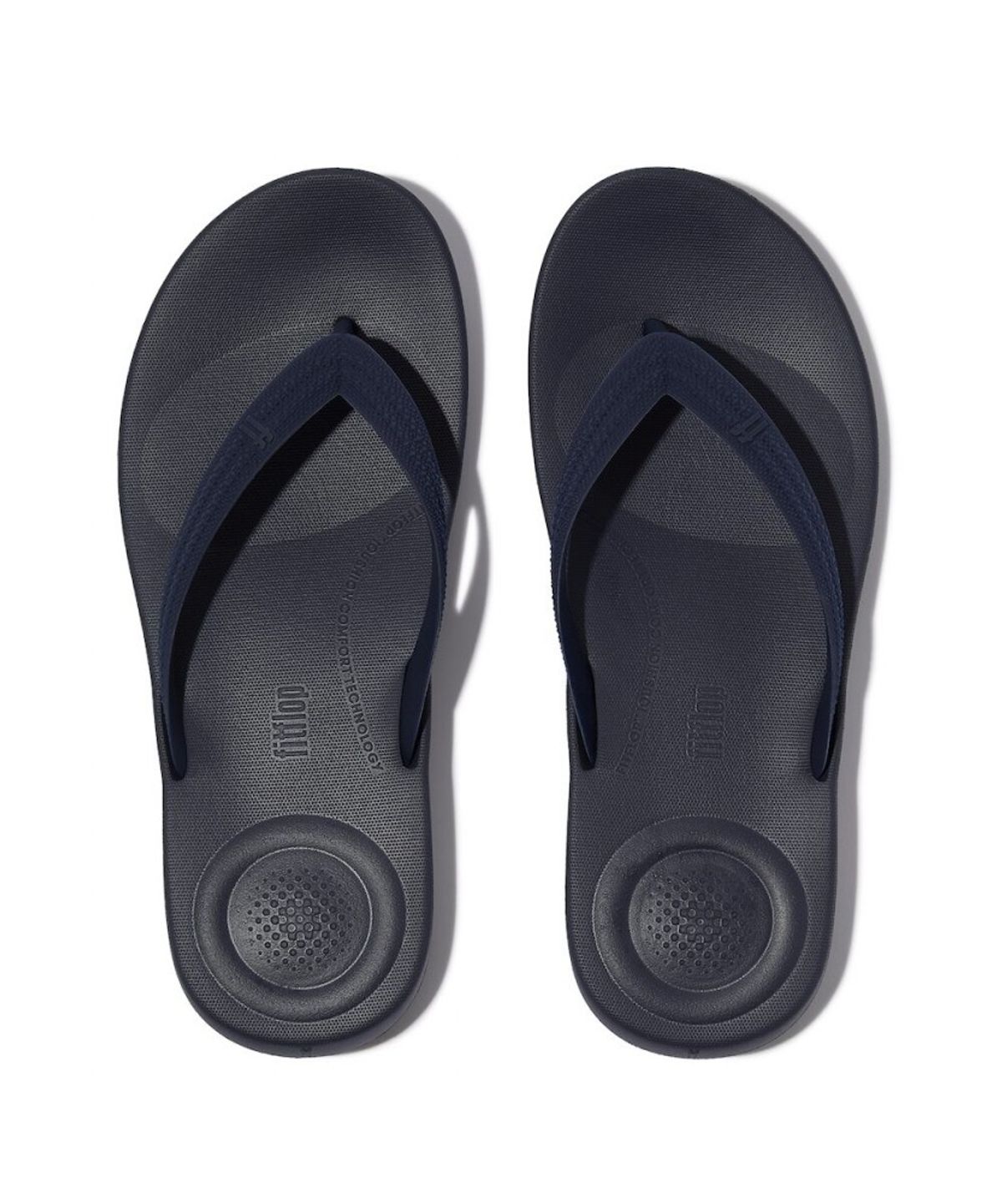 핏플랍(FITFLOP) 남성 아이쿠션 텍스처드 스트랩 플립플랍  미드나잇 네이비 (FT64K1Q01R)