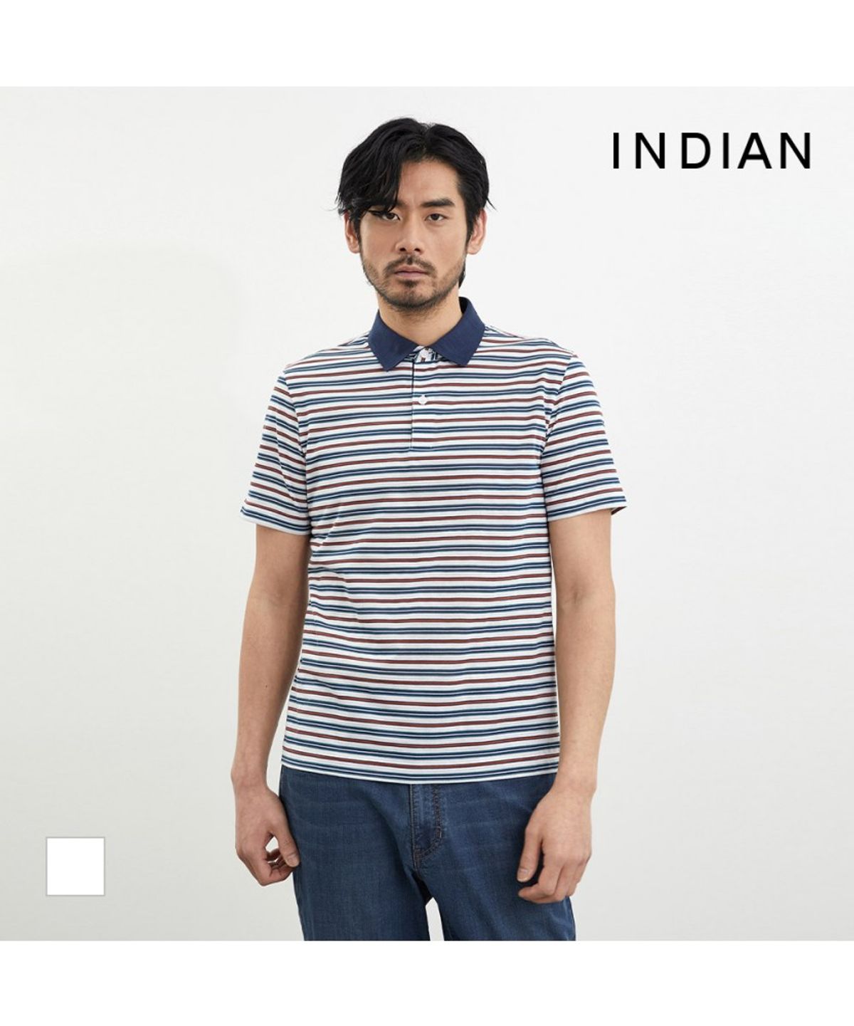 인디안(INDIAN) 멀티컬러 스트라이프 티셔츠_MITAS4M3141