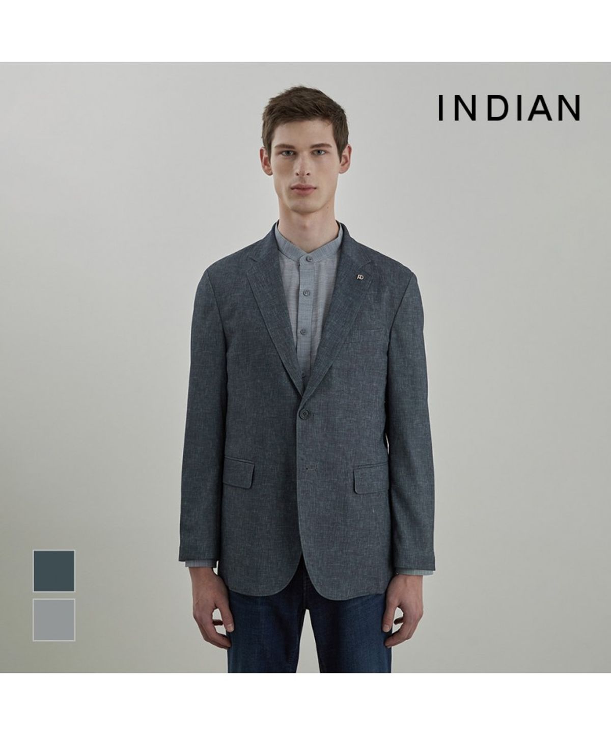 인디안(INDIAN) 린넨 프린트 자켓_MITFU5M2421