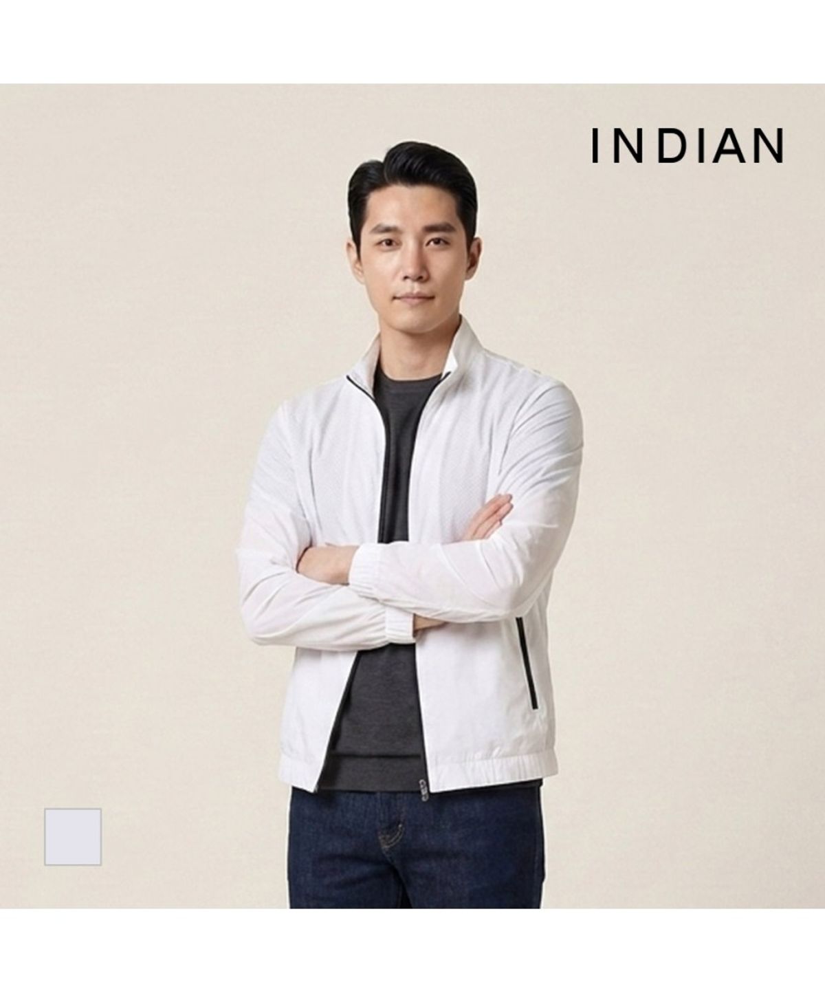 인디안(INDIAN) 골프 펀칭배색 점퍼_MIGCL5M3211