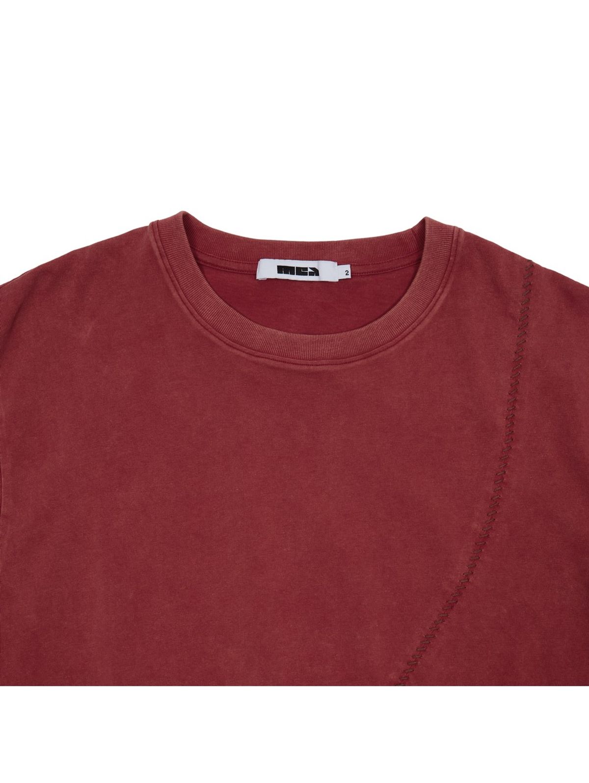 메아(MEA) VINTAGE WASHED STITCH T-SHIRT [RED]