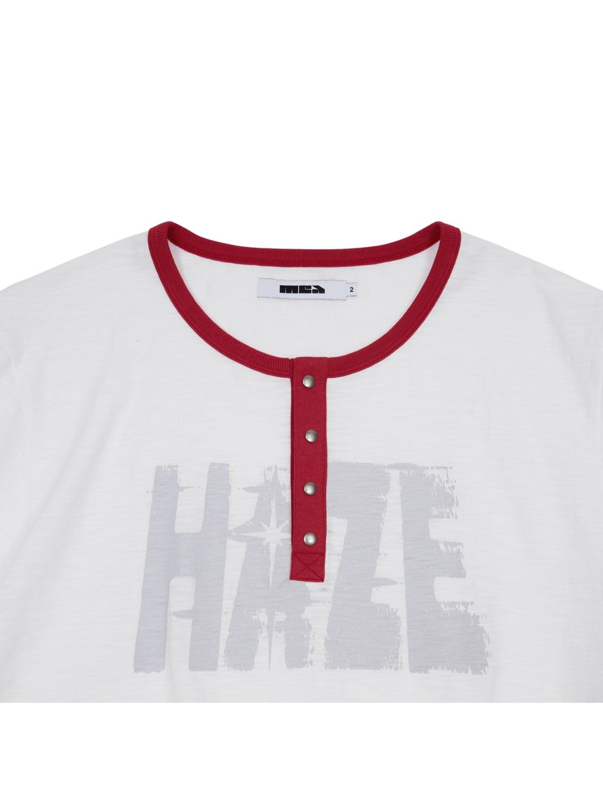 메아(MEA) HAZE HENLEY T-SHIRT [WHITE]