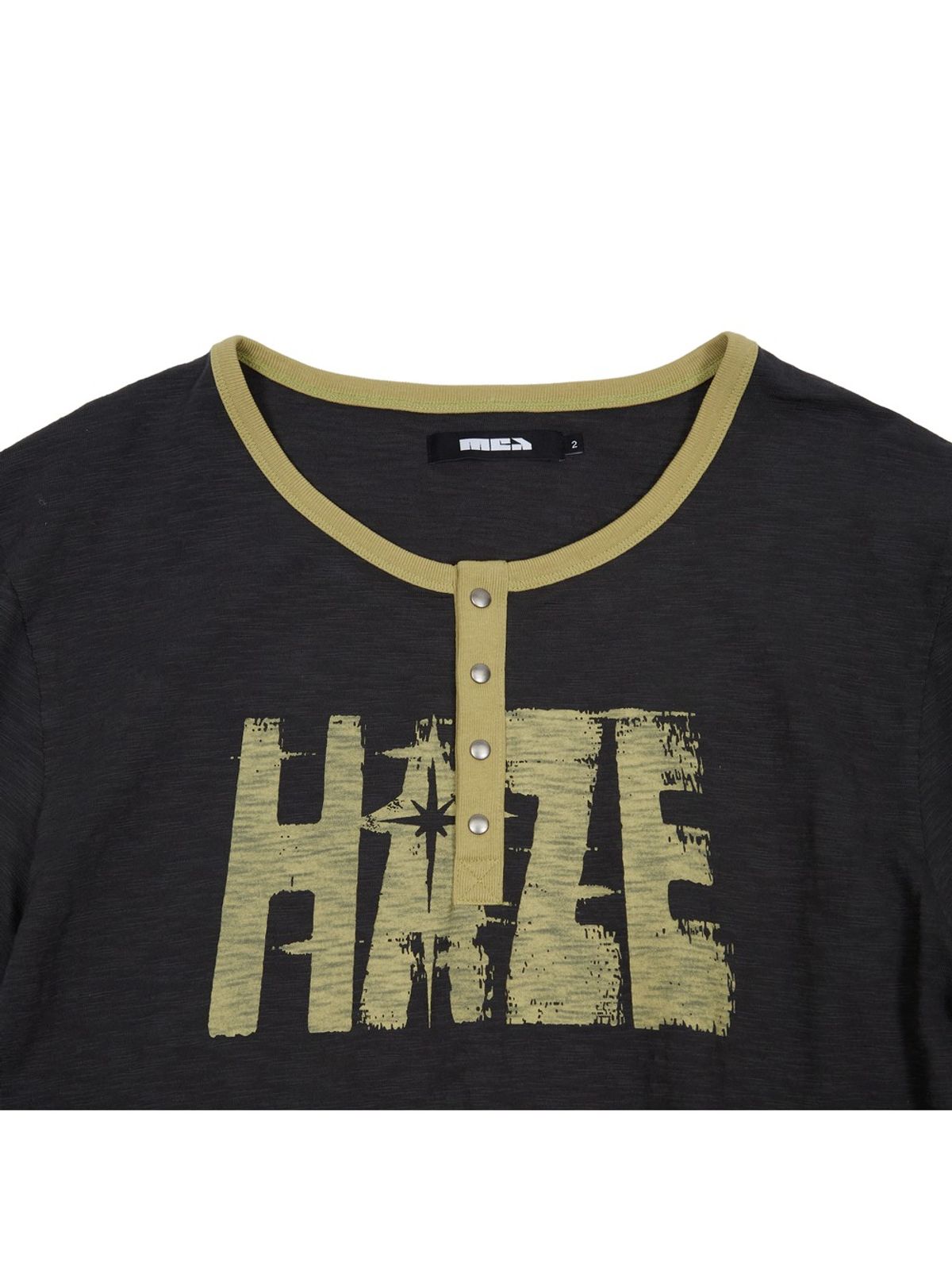 메아(MEA) HAZE HENLEY T-SHIRT [CHARCOAL]
