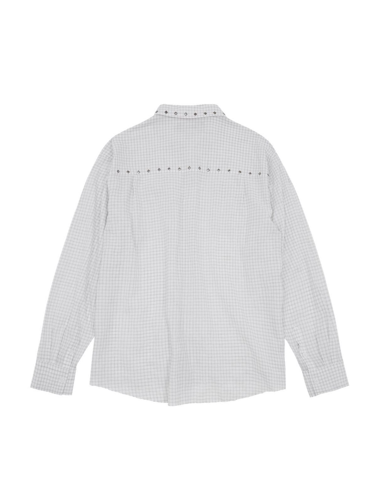 메아(MEA) STUDDED CHECK SHIRT [WHITE]