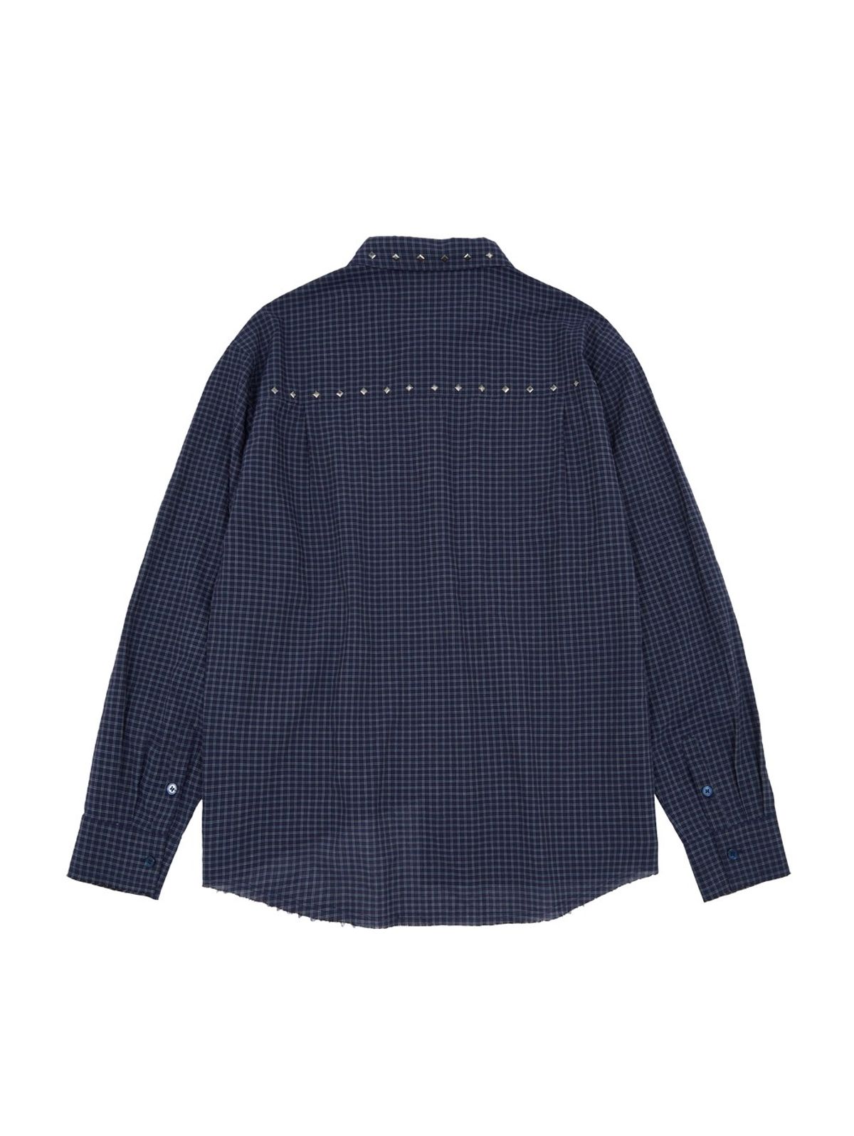 메아(MEA) STUDDED CHECK SHIRT [NAVY]