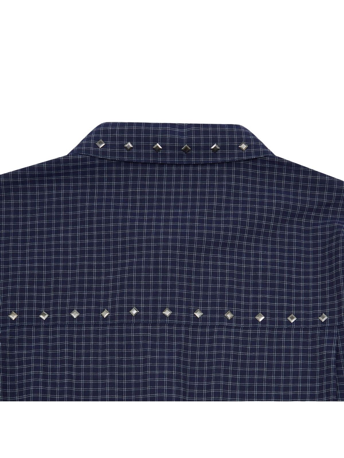 메아(MEA) STUDDED CHECK SHIRT [NAVY]