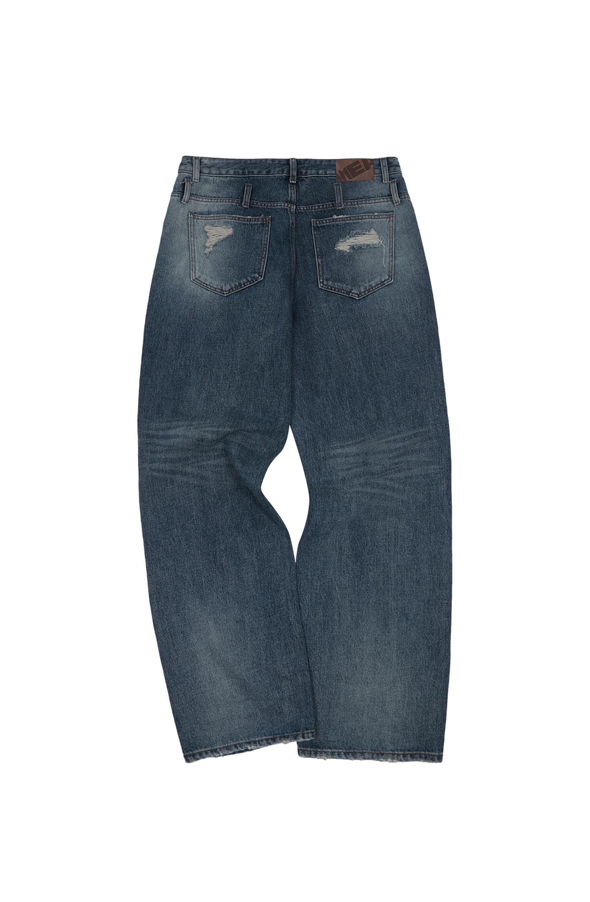 메아(MEA) POCKET BELT DAMAGED DENIM PANTS [INDIGO]