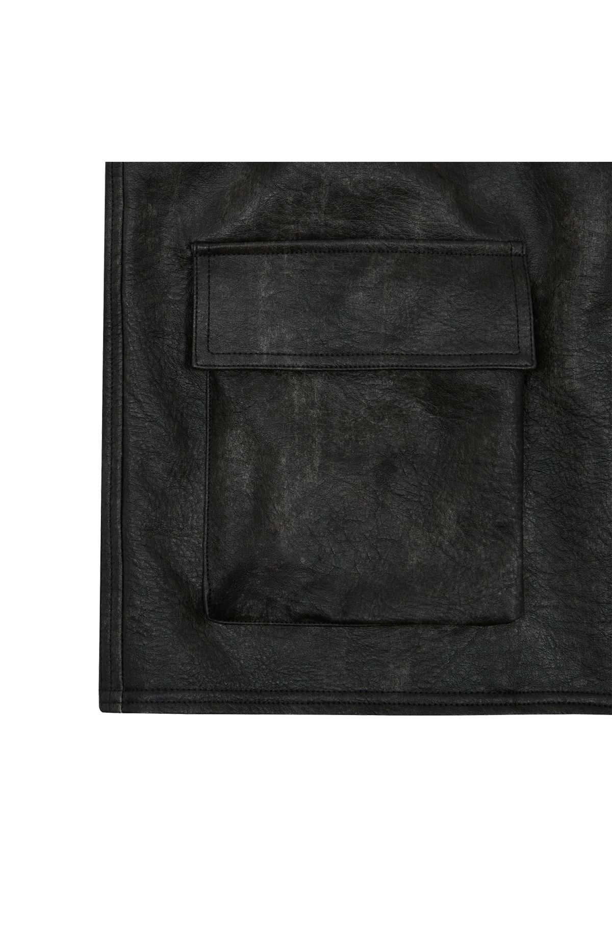 메아(MEA) FAUX LEATHER STUDDED VEST [BLACK]