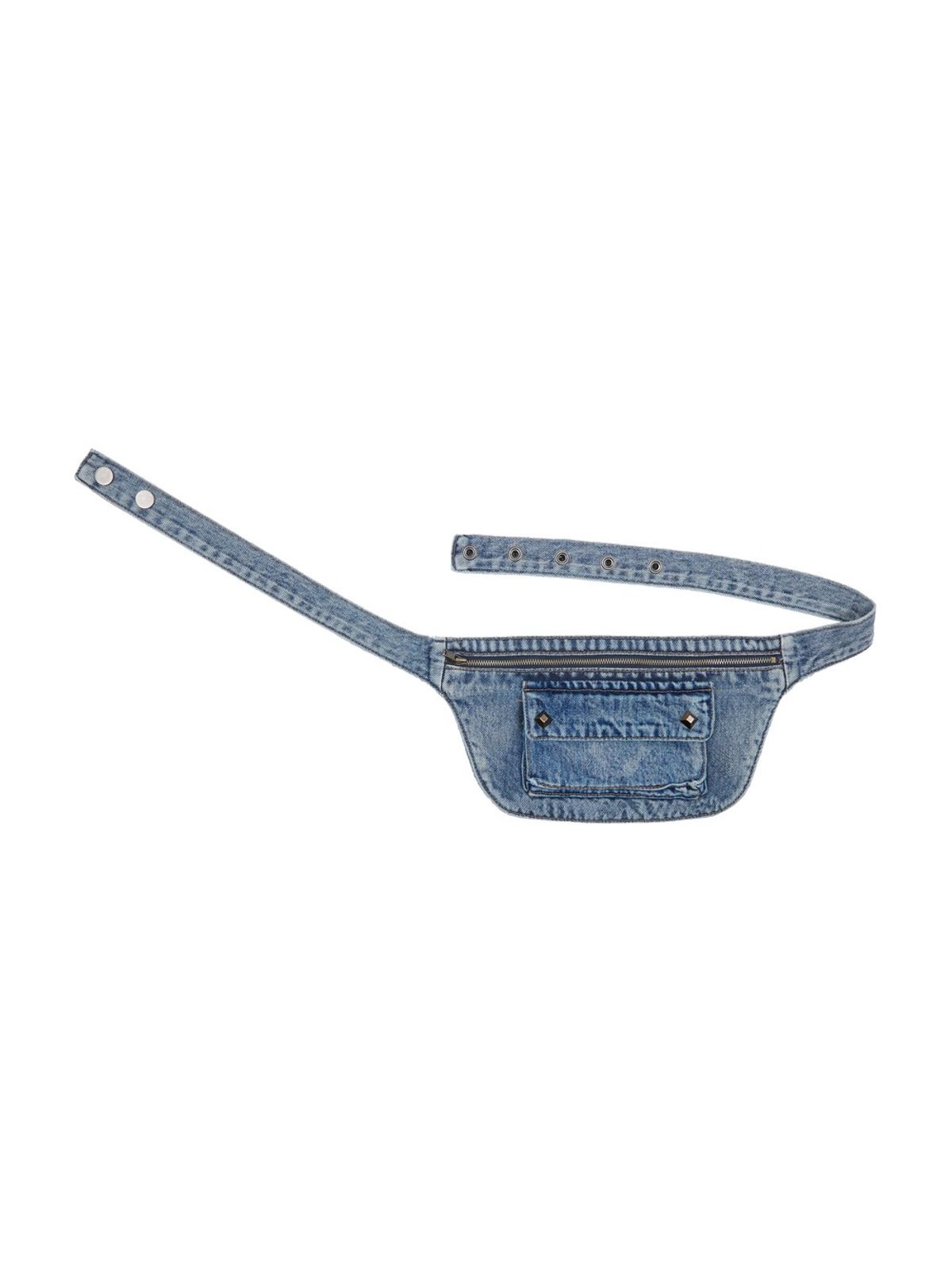 메아(MEA) POCKET BELT DAMAGED DENIM PANTS [LIGHT INDIGO]