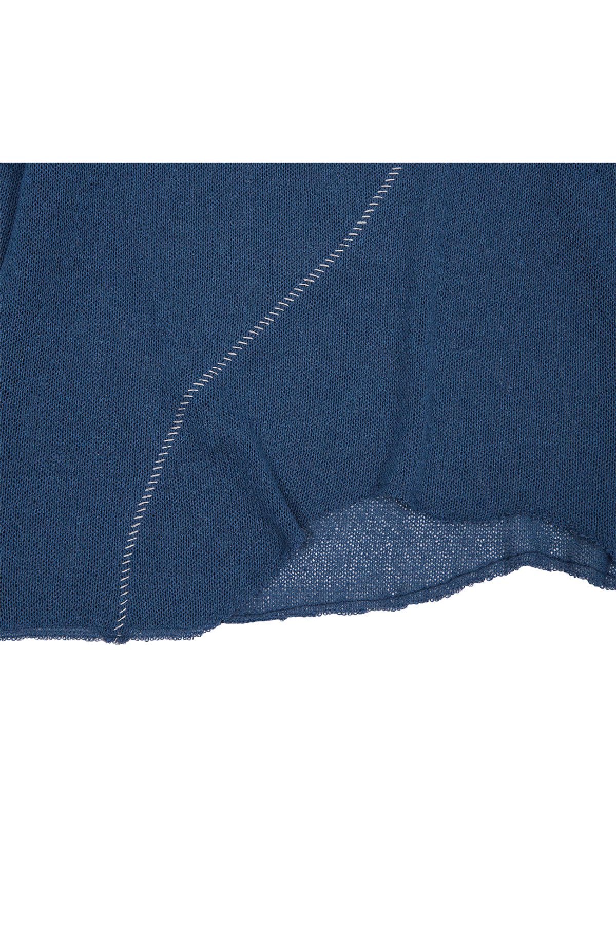 메아(MEA) UNBALANCED STITCH KNIT HOODIE [DUTCH BLUE]