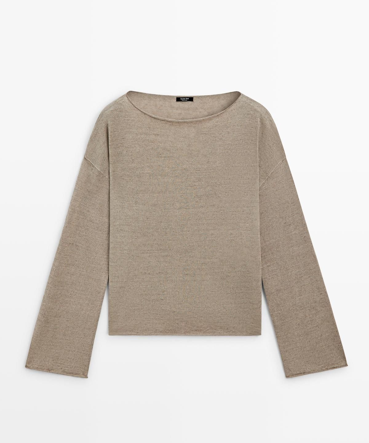 마시모두띠(MASSIMO DUTTI) 린넨 보트넥 니트 스웨터