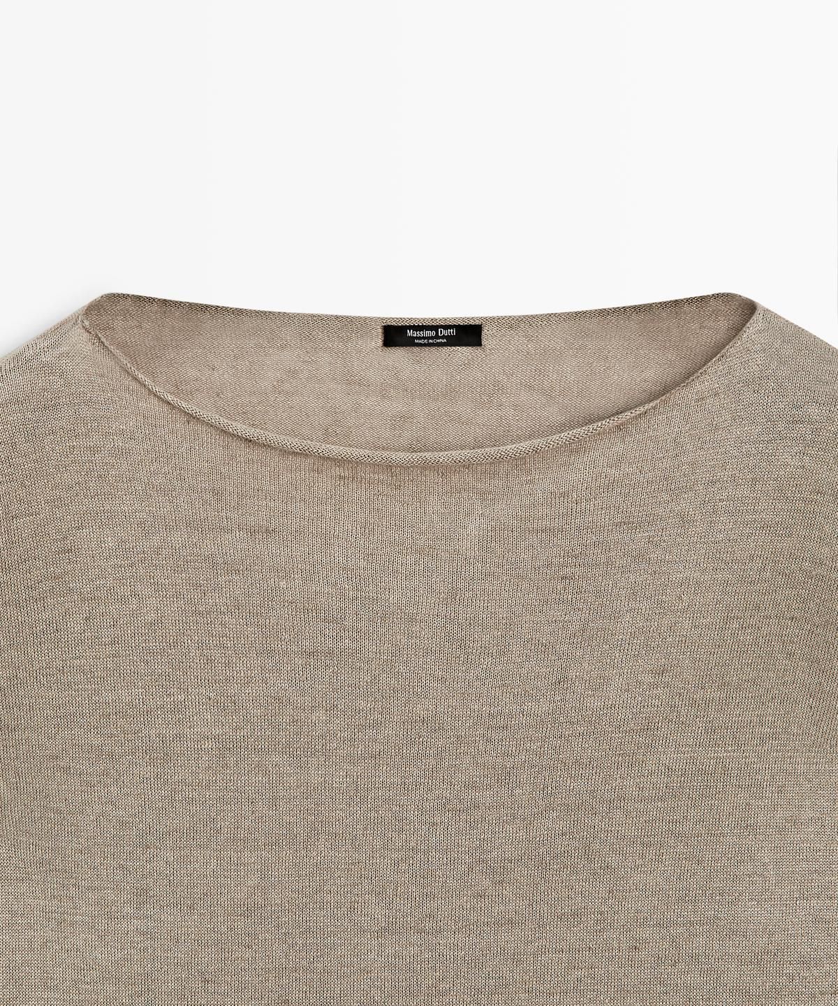 마시모두띠(MASSIMO DUTTI) 린넨 보트넥 니트 스웨터