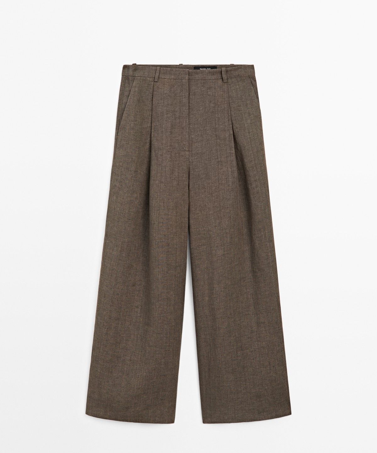 마시모두띠(MASSIMO DUTTI) 멜란지 린넨 핀턱 팬츠