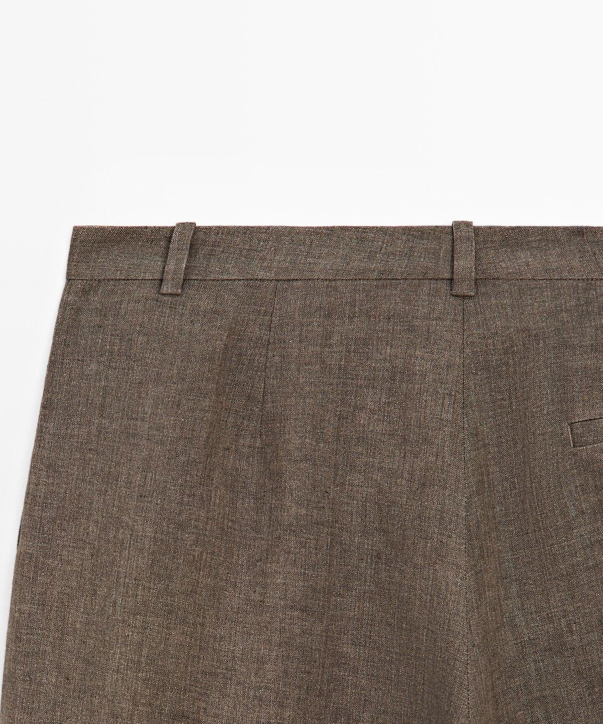 마시모두띠(MASSIMO DUTTI) 멜란지 린넨 핀턱 팬츠