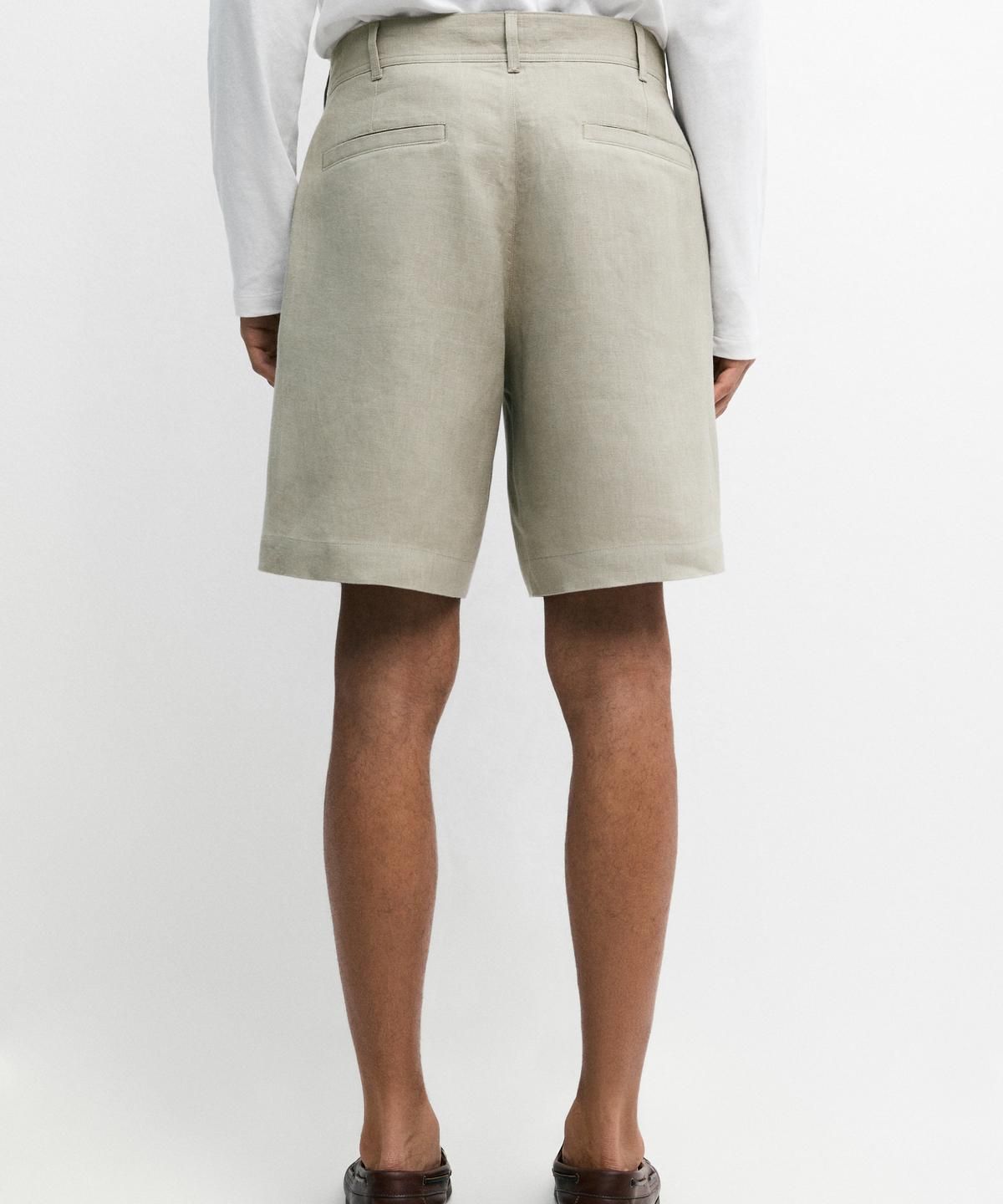 마시모두띠(MASSIMO DUTTI) 100% 린넨 버뮤다 쇼츠