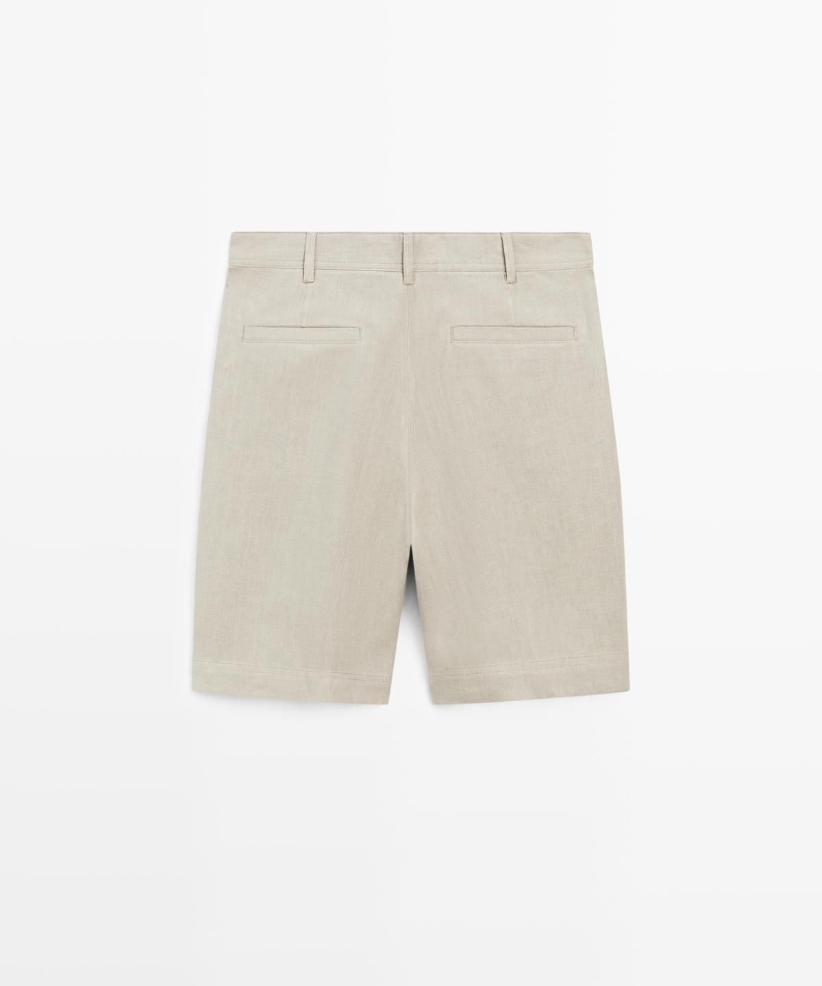 마시모두띠(MASSIMO DUTTI) 100% 린넨 버뮤다 쇼츠