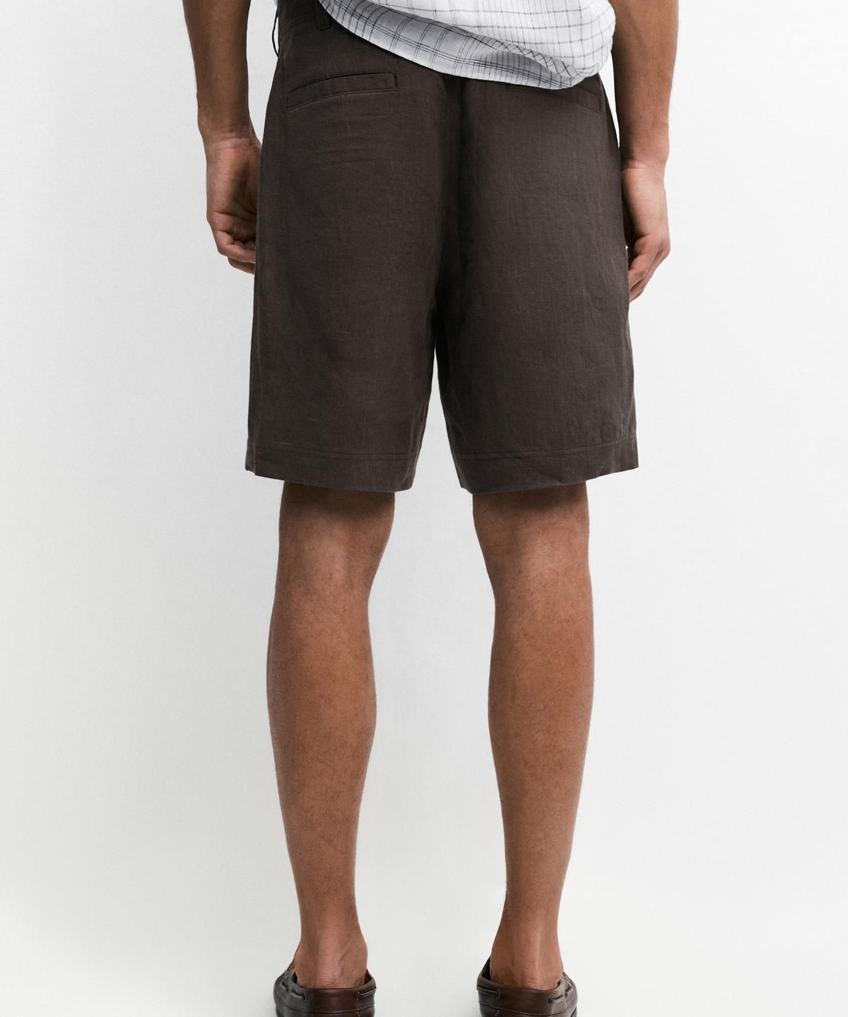 마시모두띠(MASSIMO DUTTI) 100% 린넨 버뮤다 쇼츠