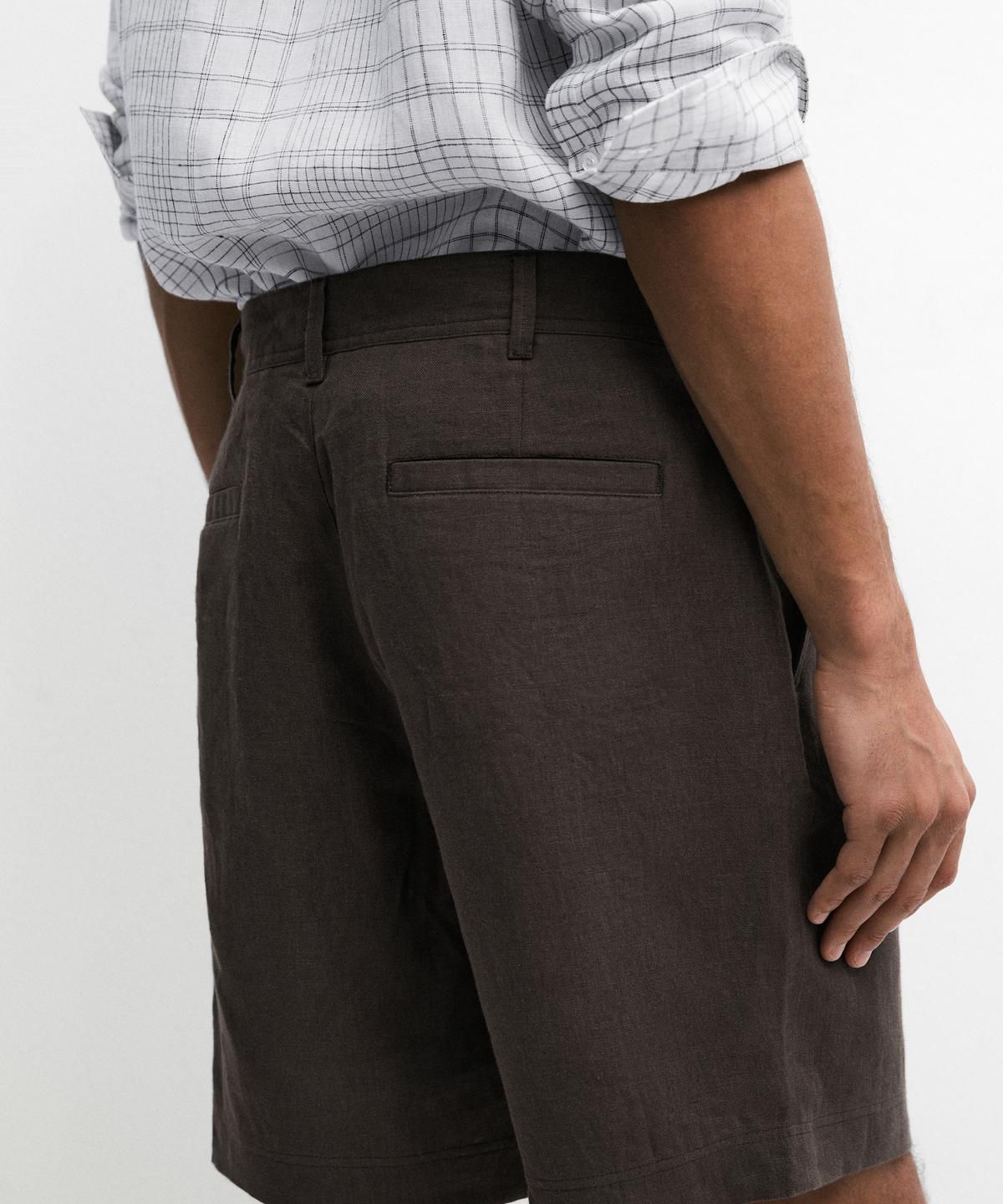 마시모두띠(MASSIMO DUTTI) 100% 린넨 버뮤다 쇼츠