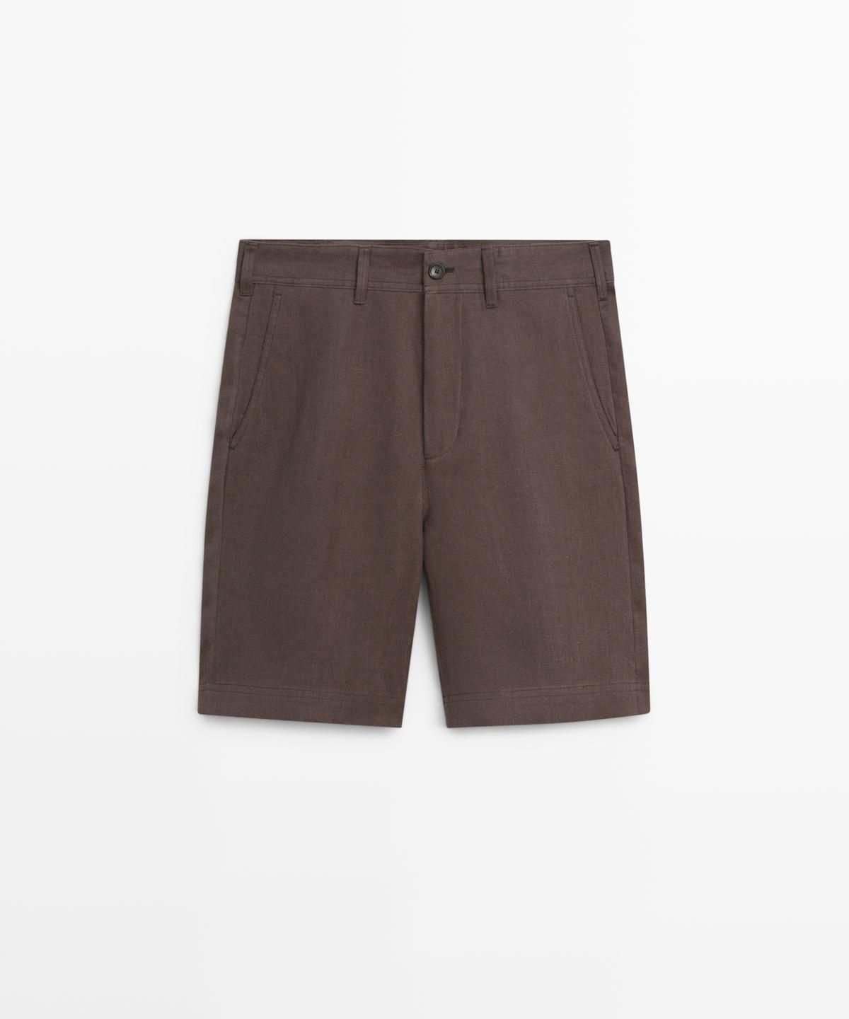 마시모두띠(MASSIMO DUTTI) 100% 린넨 버뮤다 쇼츠