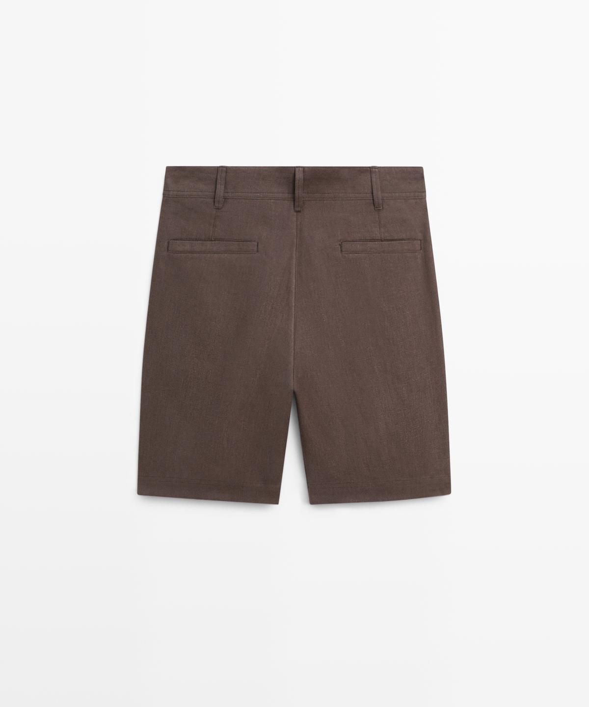 마시모두띠(MASSIMO DUTTI) 100% 린넨 버뮤다 쇼츠