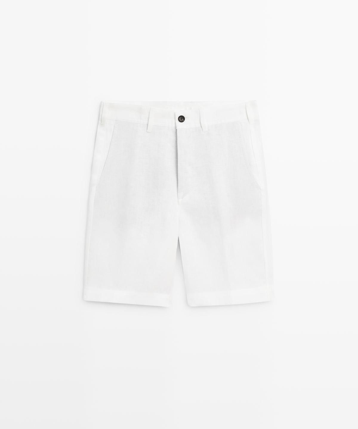 마시모두띠(MASSIMO DUTTI) 100% 린넨 버뮤다 쇼츠