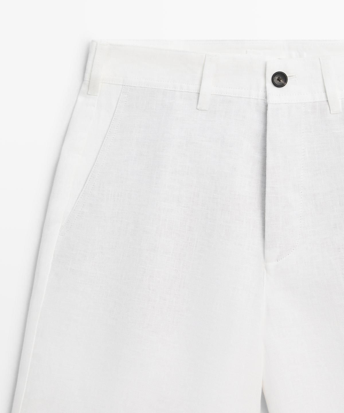 마시모두띠(MASSIMO DUTTI) 100% 린넨 버뮤다 쇼츠