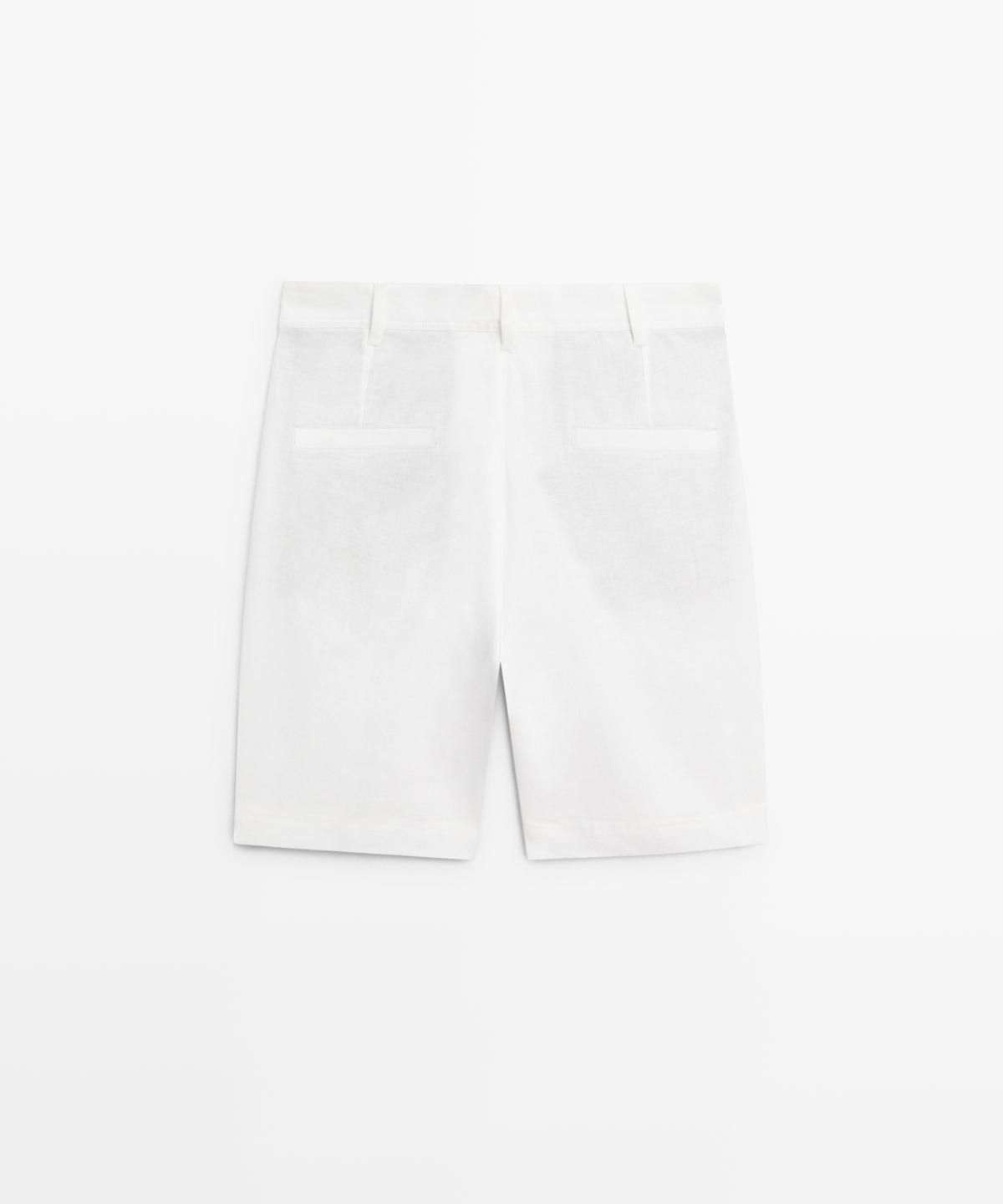 마시모두띠(MASSIMO DUTTI) 100% 린넨 버뮤다 쇼츠