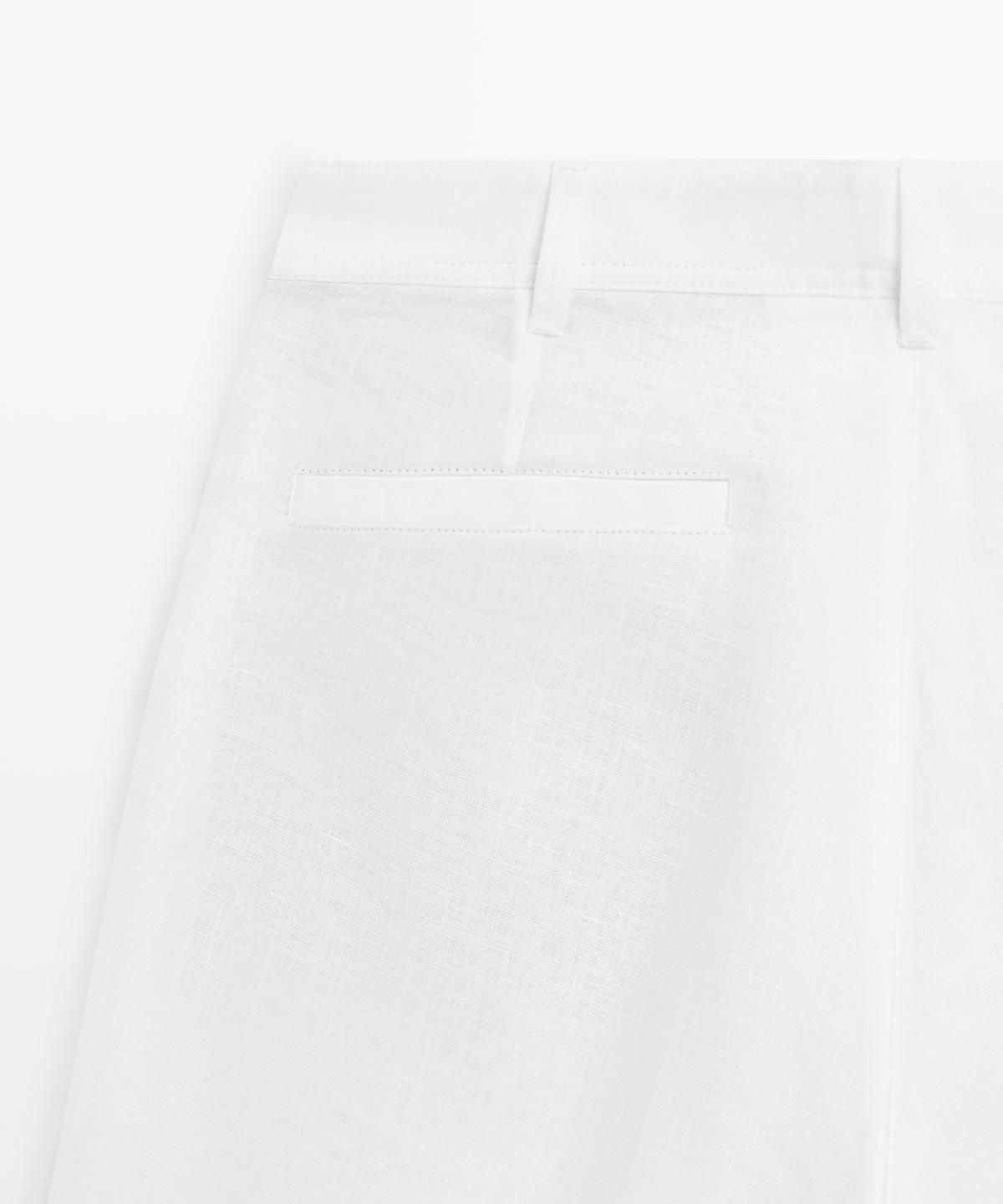 마시모두띠(MASSIMO DUTTI) 100% 린넨 버뮤다 쇼츠