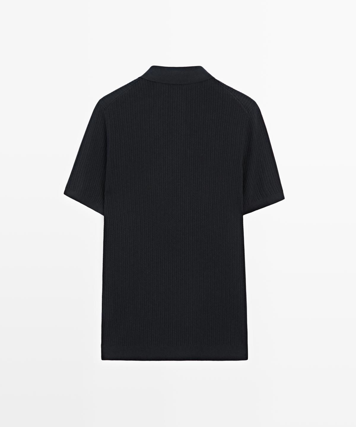 마시모두띠(MASSIMO DUTTI) 100% 코튼 텍스처 니트 저지 폴로