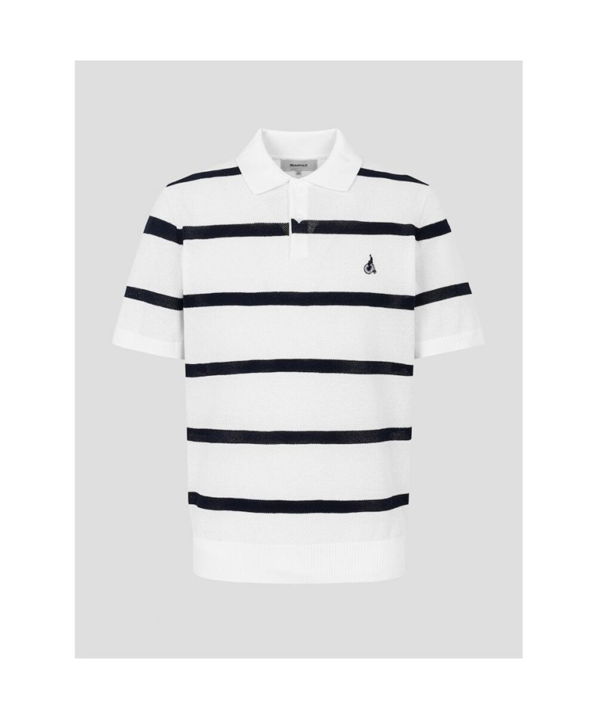 빈폴 멘(BEANPOLE MEN) 볼드 스트라이프 칼라넥 니트  화이트