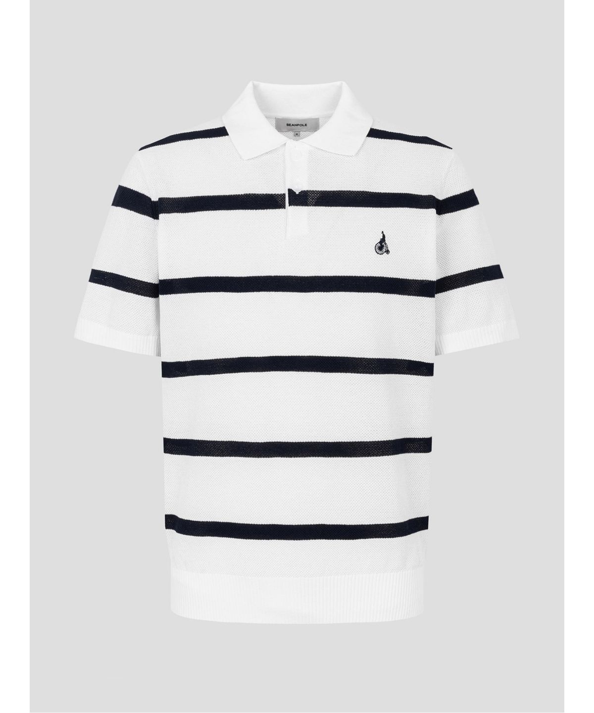 빈폴 멘(BEANPOLE MEN) 볼드 스트라이프 칼라넥 니트  화이트