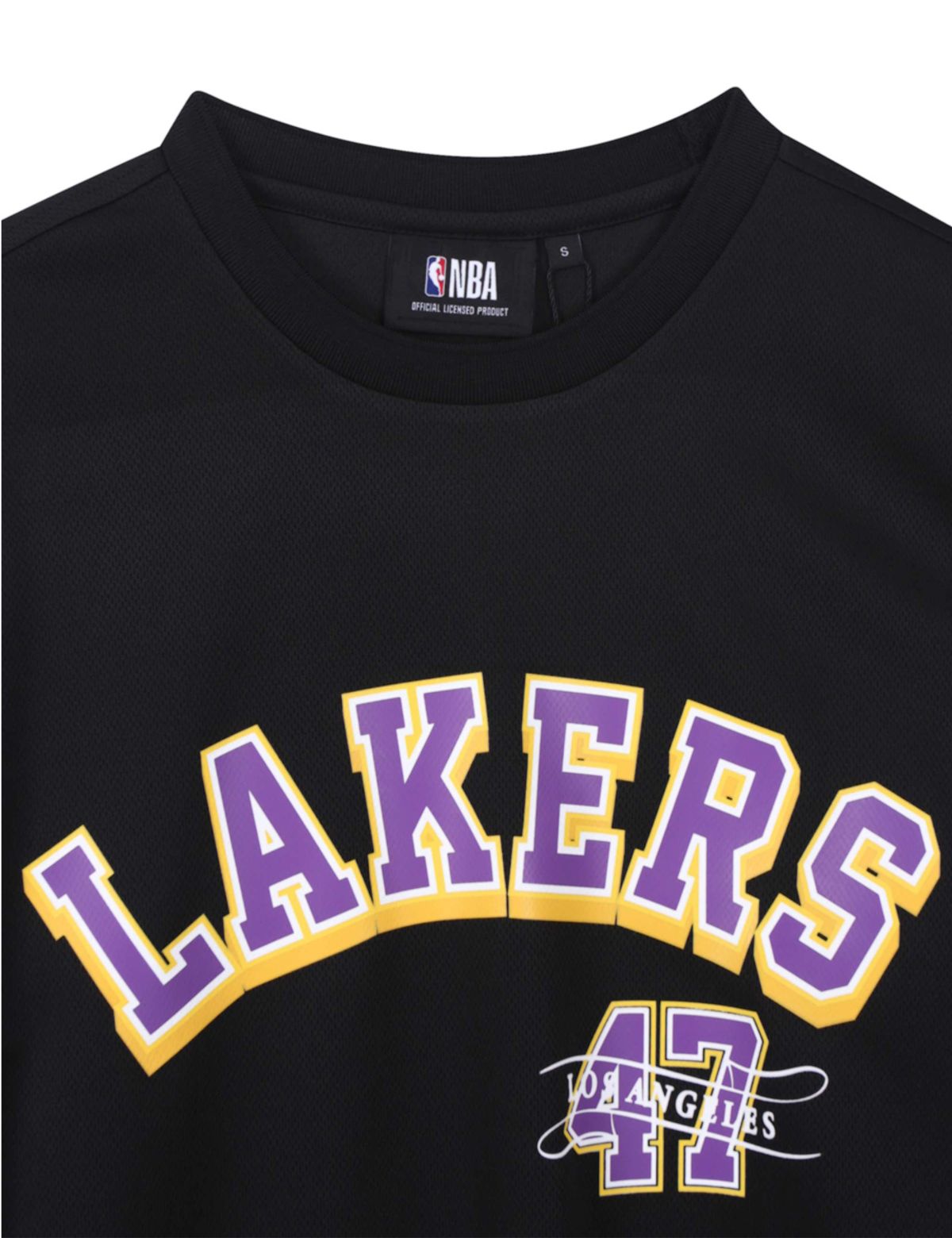 엔비에이(NBA) 레터링 메쉬 반팔 티셔츠 블랙