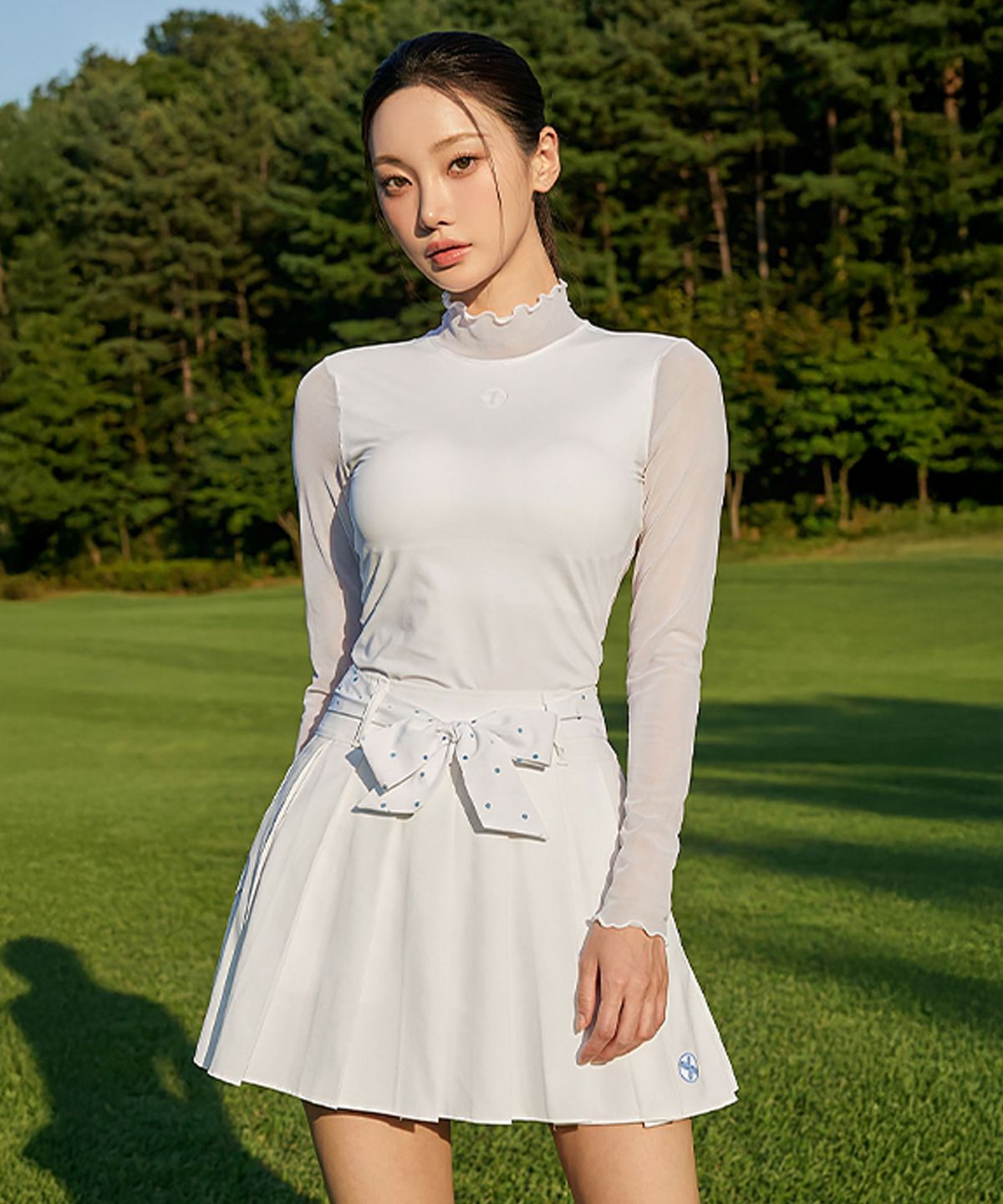 젝시믹스(XEXYMIX) 러플 모크넥 패디드 베이스레이어 XFL1TU1204