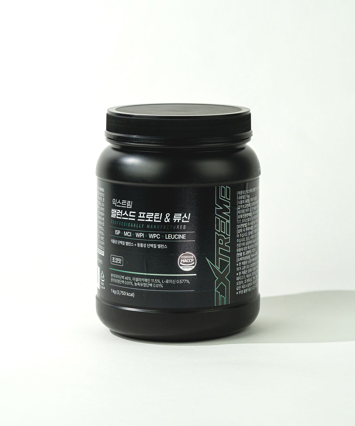 익스트림(EXTREME) WPC 초코맛 단백질 보충제 밸런스드 프로틴 류신 1kg X 1통
