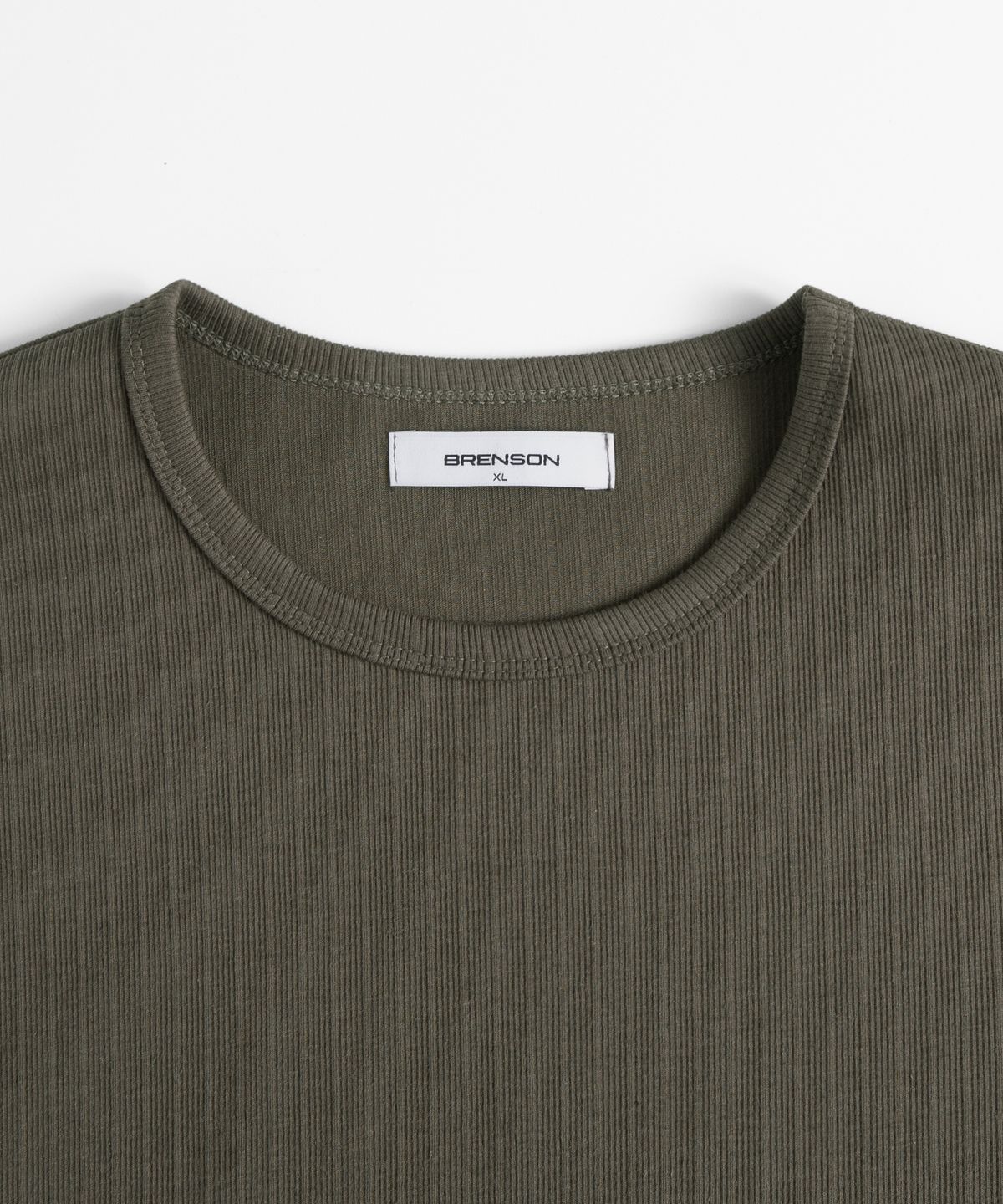 브렌슨(BRENSON) 리브드 크롭 라운드넥 반팔티 ( 5Color )