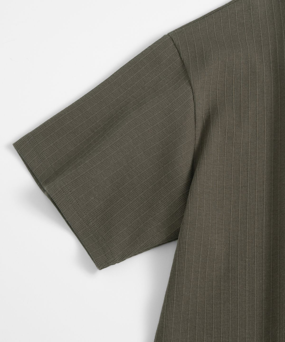 브렌슨(BRENSON) 리브드 크롭 라운드넥 반팔티 ( 5Color )