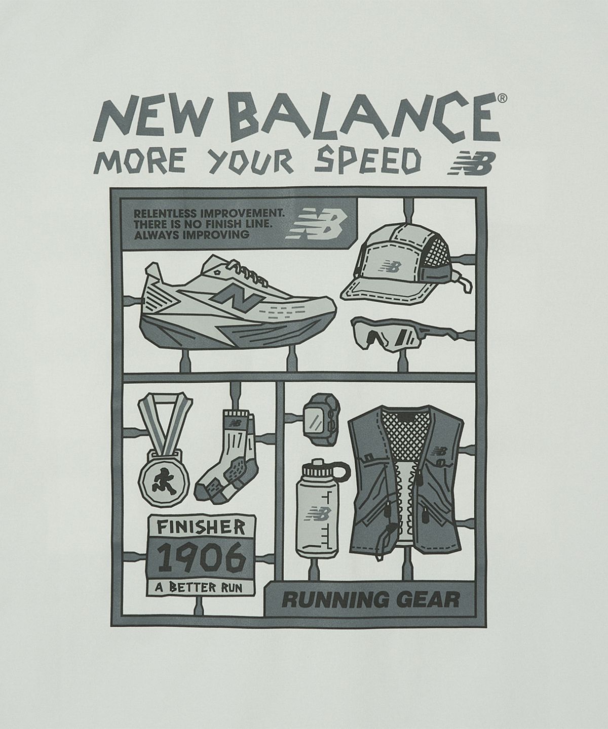 뉴발란스(NEW BALANCE) NBNEG35613 / UNI FROZEN 픽토그램 반팔티 (L/GRAY)