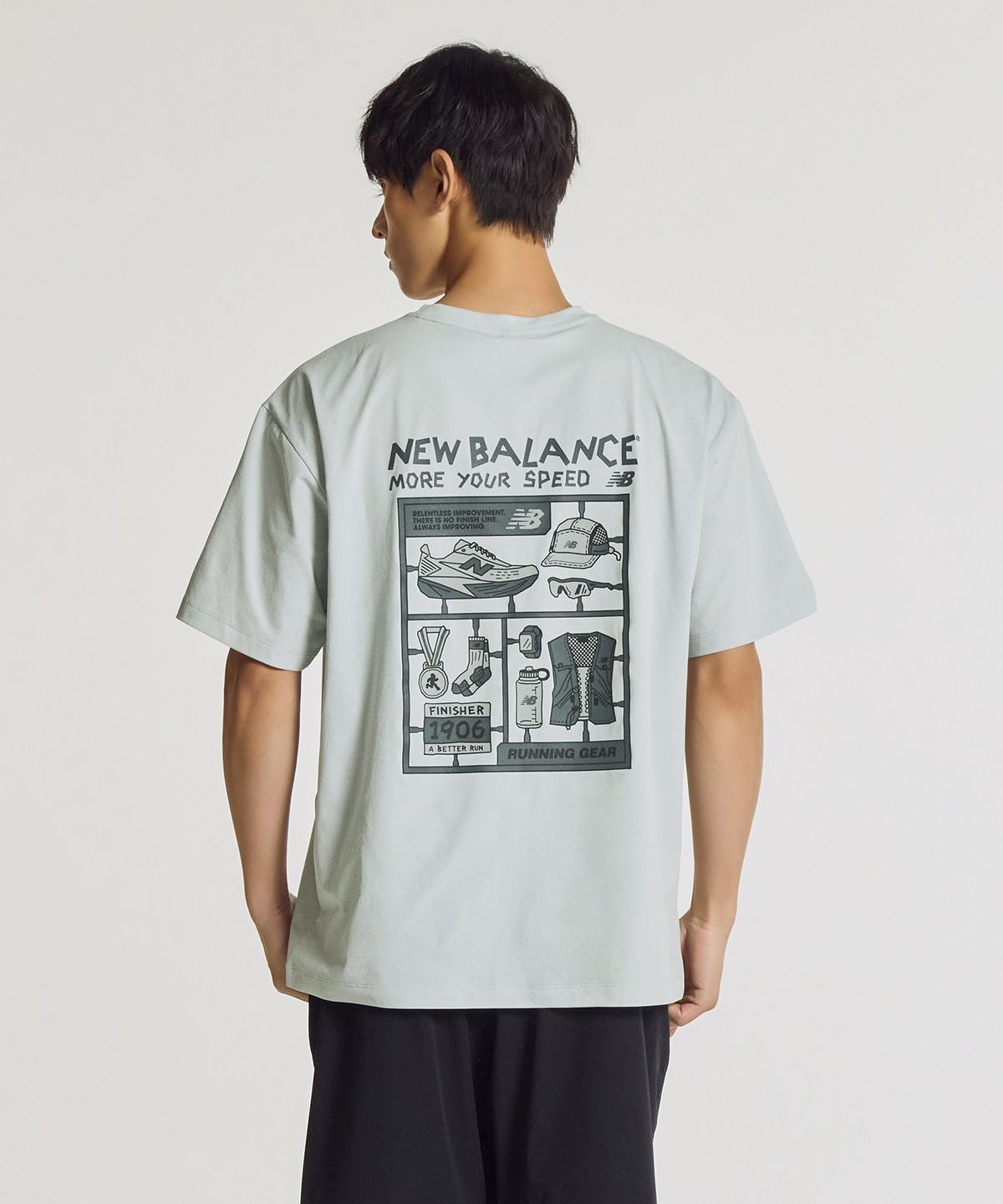 뉴발란스(NEW BALANCE) NBNEG35613 / UNI FROZEN 픽토그램 반팔티 (L/GRAY)