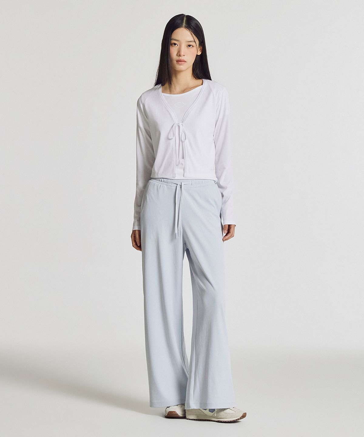 뉴발란스(NEW BALANCE) NBMLG3W612 / WOMEN 에센셜 골지 와이드팬츠 (L/BLUE)
