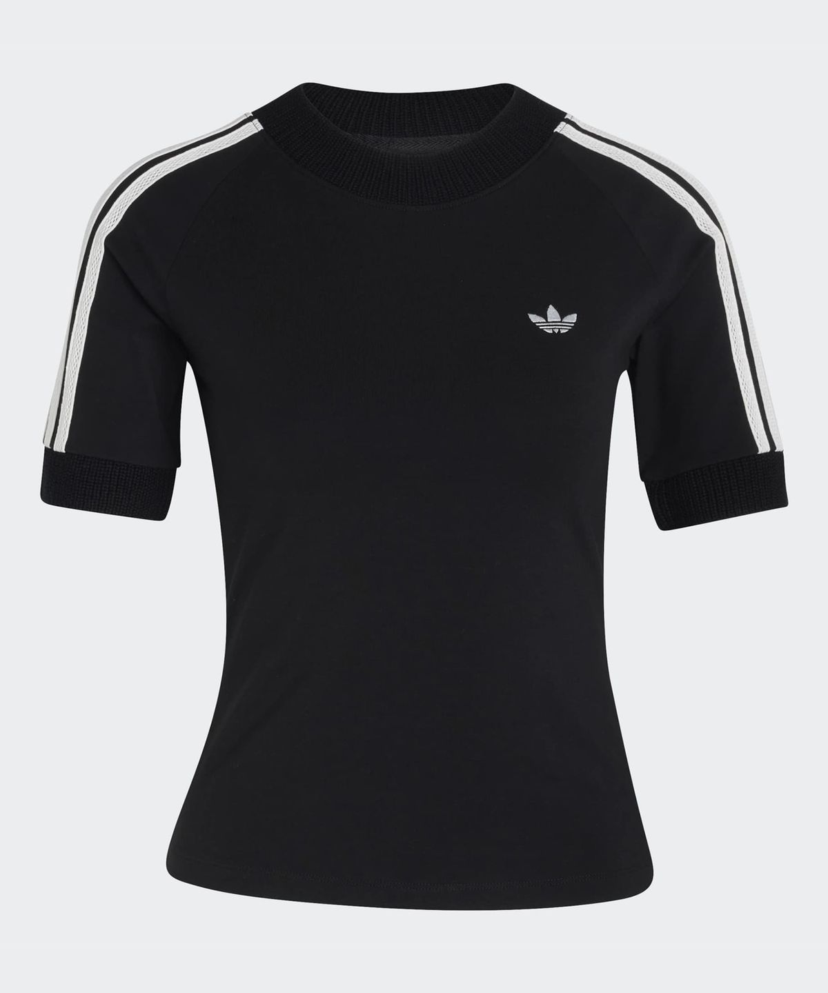 아디다스(ADIDAS) 칼리 니트 크로셰 디테일 티셔츠 - 블랙 / KD5445