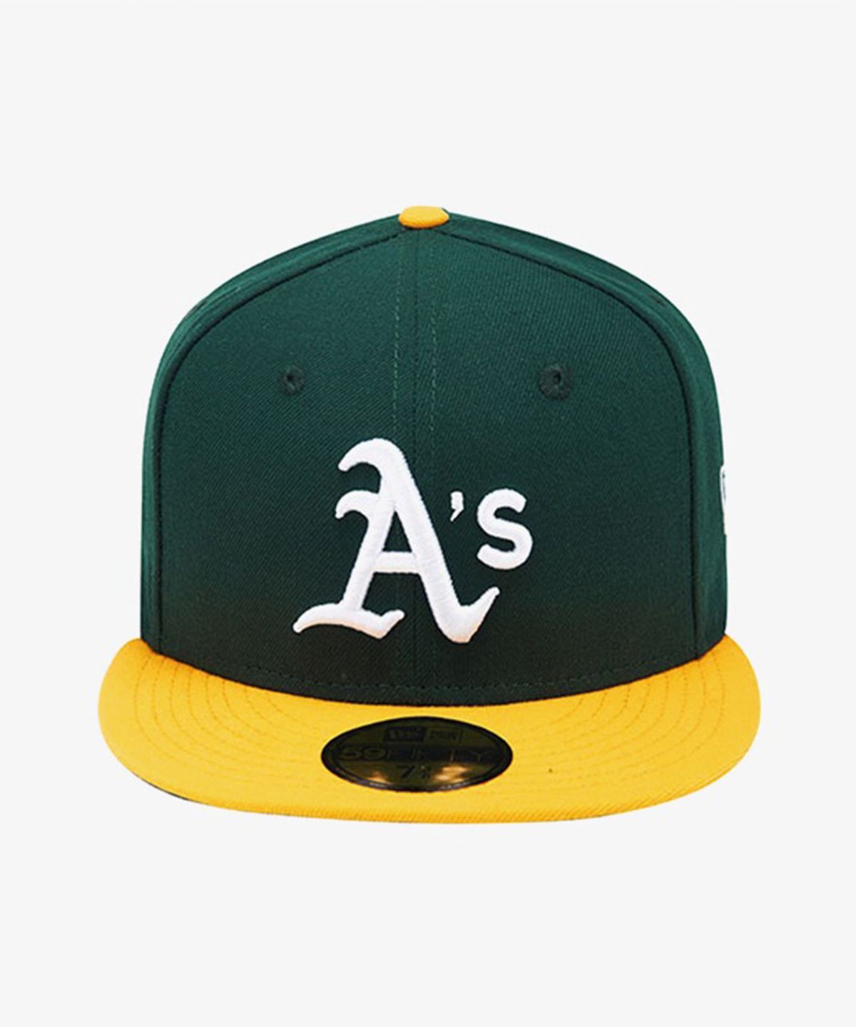 뉴에라(NEW ERA) MLB 어센틱 오클랜드 애슬레틱스 피티드캡 홈 다크그린 / 에이골드