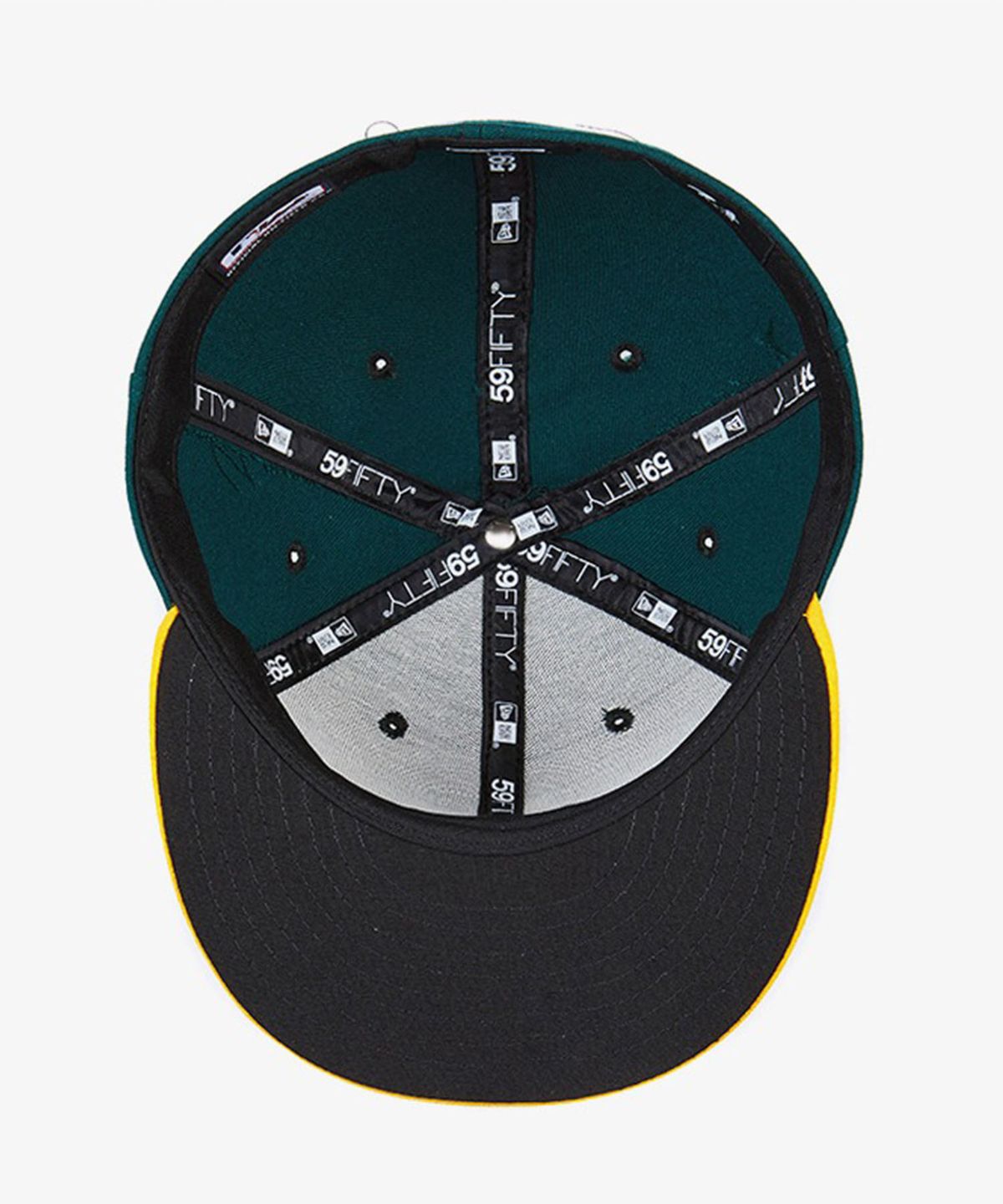 뉴에라(NEW ERA) MLB 어센틱 오클랜드 애슬레틱스 피티드캡 홈 다크그린 / 에이골드