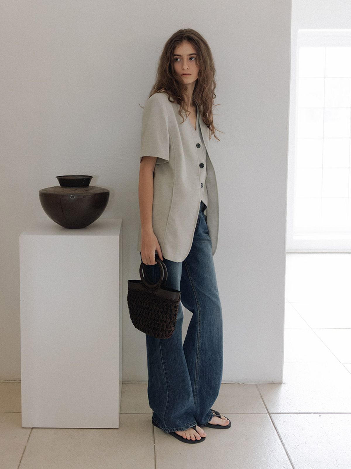헌치(HUNCH) Semi Boots Cut Denim Pants