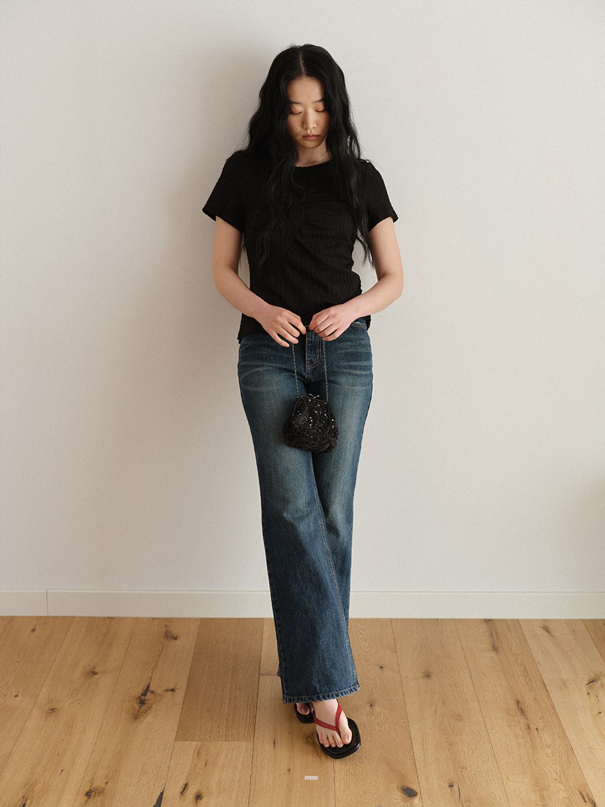 헌치(HUNCH) Semi Boots Cut Denim Pants